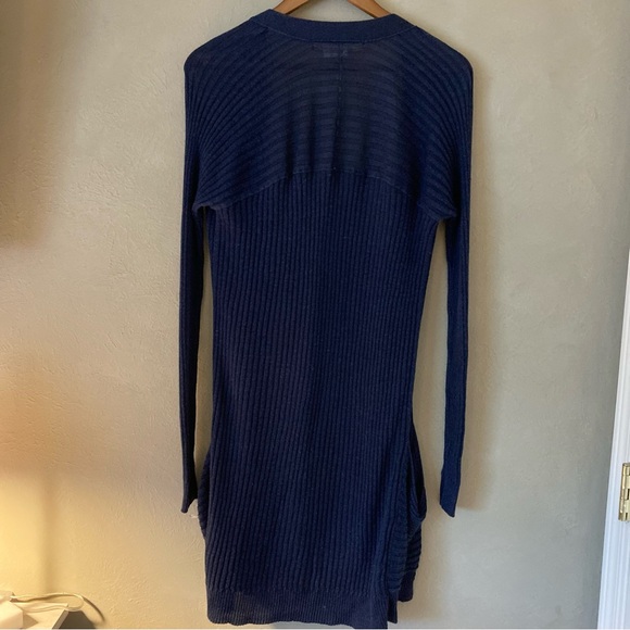 Studio M - Navy Colored Duster Cardigan - Size Large - Picture 2 of 4